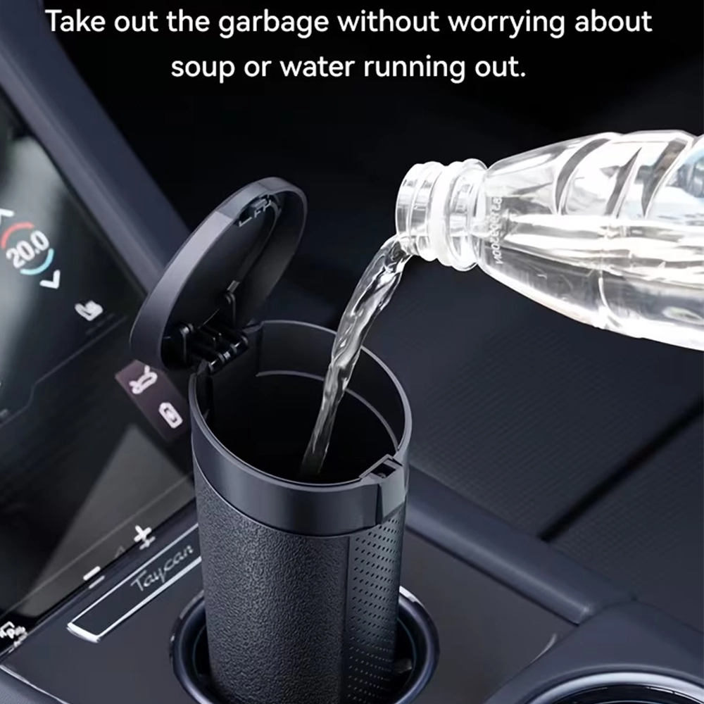 سلة مهملات سيارة محمولة  – تصميم  للأبواب والجيوب الجانبية والكاب هولدر