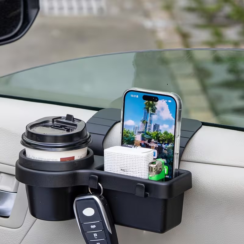 منظم سيارة متعدد الوظائف 4 في 1 – حامل أكواب، حامل هاتف