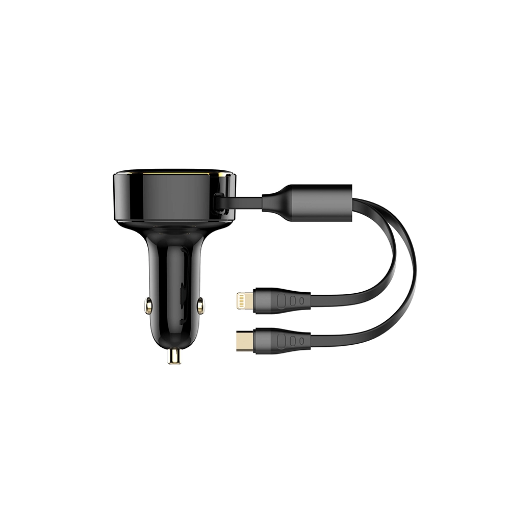 شاحن سيارة لدنيو LDNIO C107 بقوة 30 واط – منفذ USB-C ومنفذ USB-A يدعم الشحن السريع PD & QC 3.0 بتصميم عصري وأمان متكامل