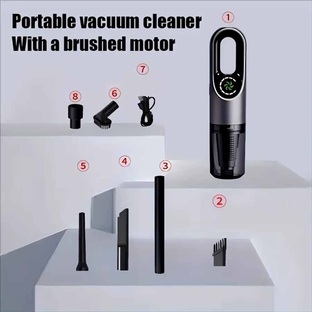 مكنسة كهربائية لاسلكية 4 في 1 بقوة شفط 15000Pa – محمولة للمنزل والسيارة والمكتب