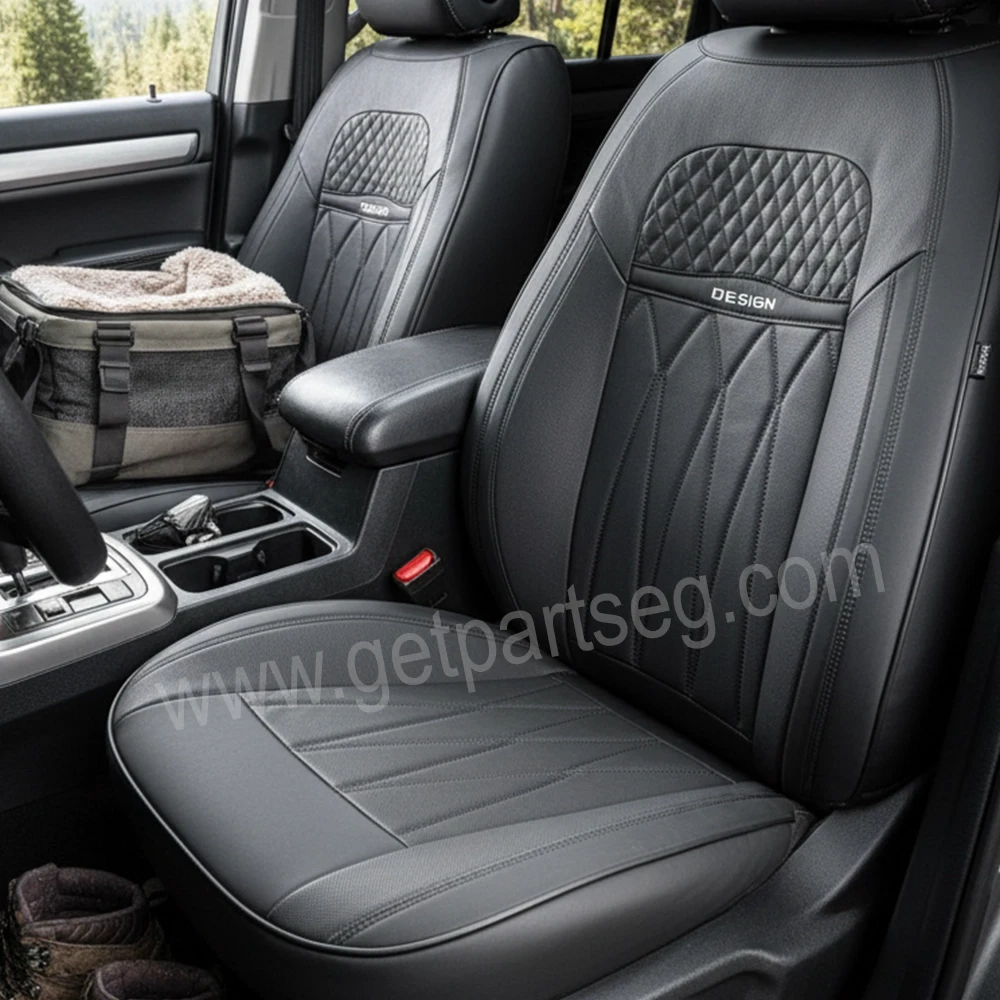 طقم كسوة كراسى جلد  - لون رصاصى