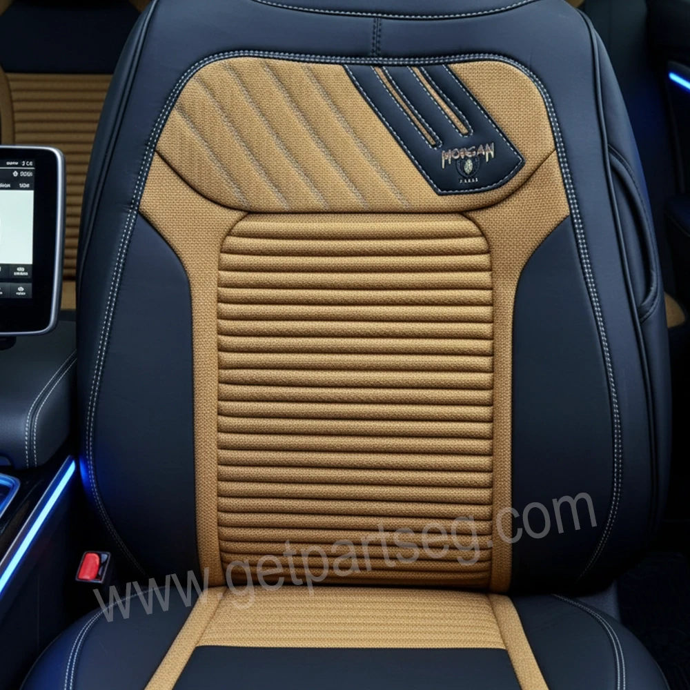 طقم كسوة كراسى جلد كتان  - لون جملى