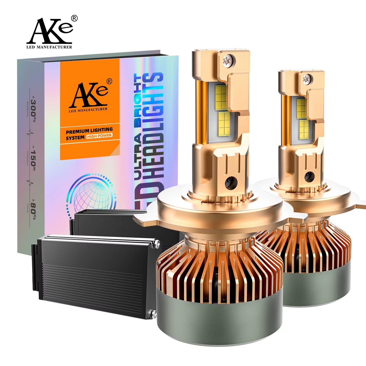 طقم لمبات ليد K20 للسيارات - قوة 65W وإضاءة 6500LM - أبيض  6000K - مقاس H1