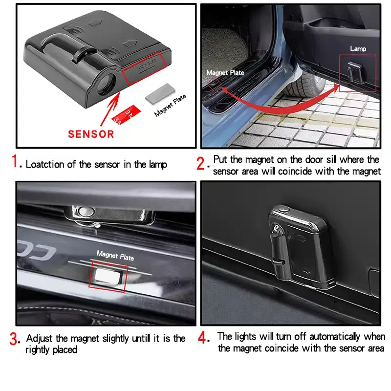 طقم إضاءة ترحيبية لباب السيارة (2 قطعة) - بروجيكتور لوجو LED ماركة ميتسوبيشي