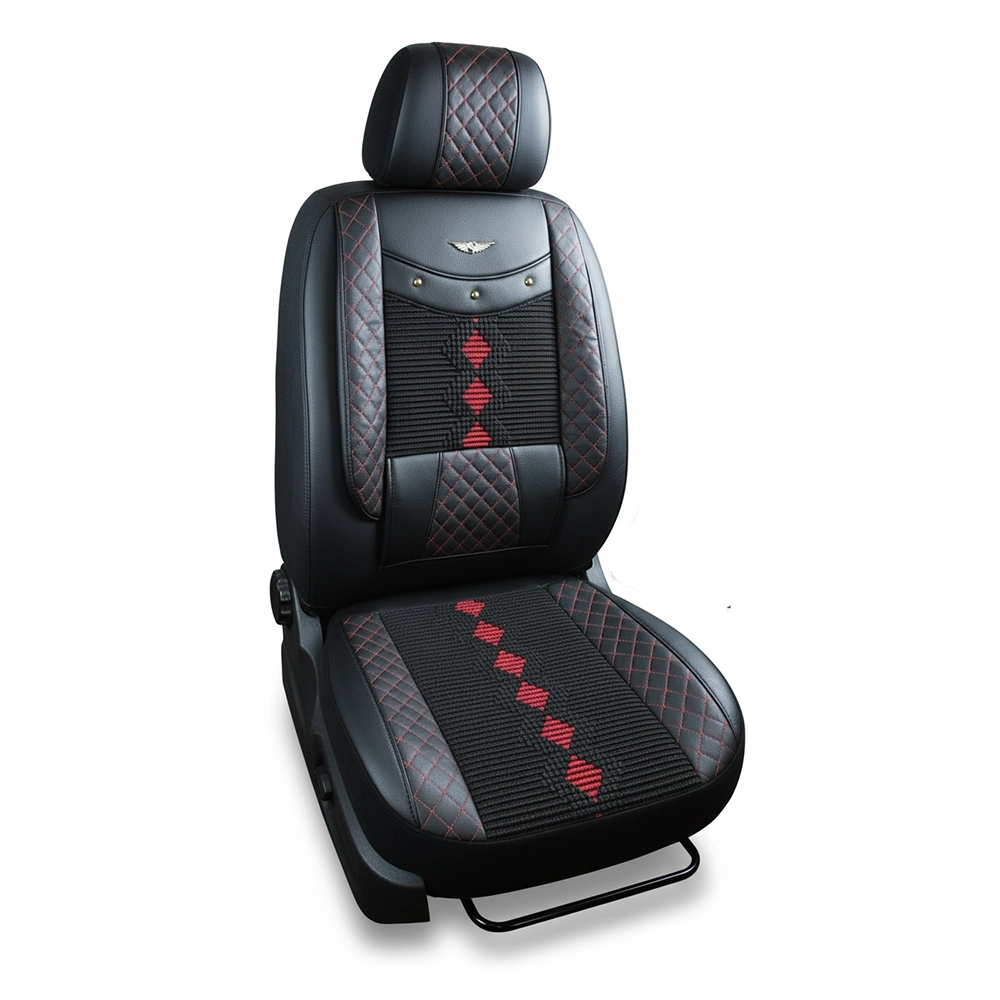 طقم كسوة كراسى جلد كتان  - لون أسود