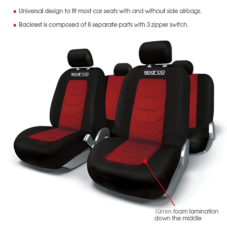 فرش سيارة سباركو ليكرا مناسب لجميع أنواع السيارات لون احمر