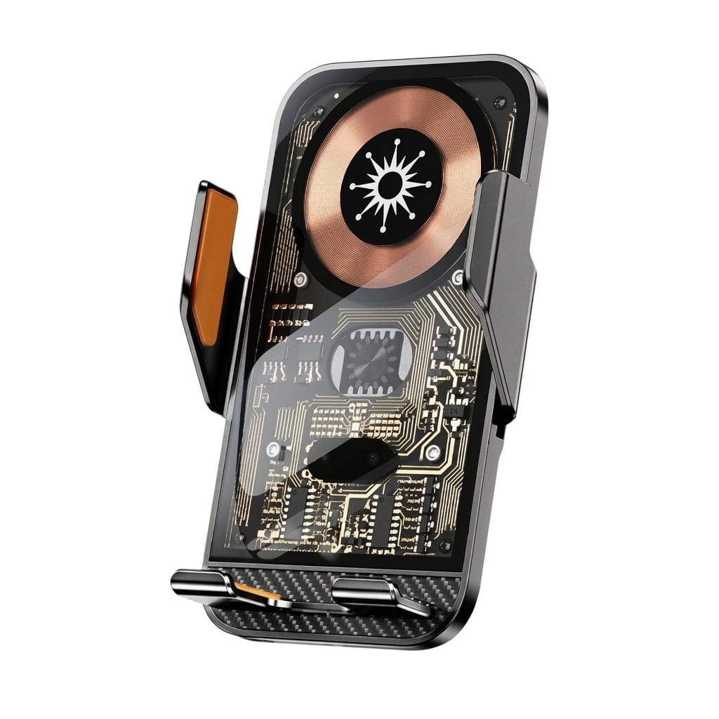 شاحن سيارة لاسلكي ذكي X-Technology بقوة 15 واط – حامل هاتف أوتوماتيكي بتصميم شفاف 