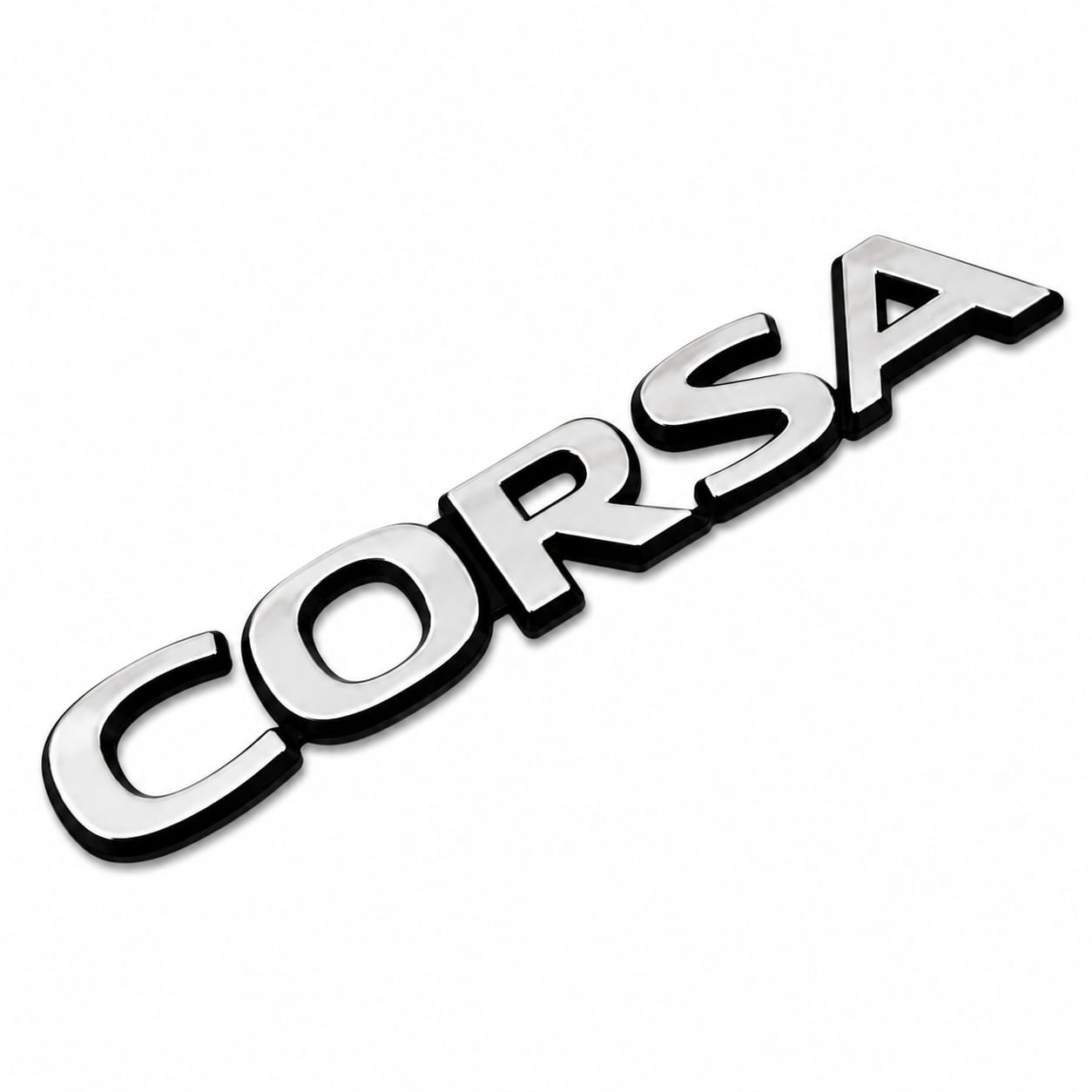 شعار كورسا CORSA كروم 3D لسيارات أوبل – إمبليمة خلفية عالية الجودة