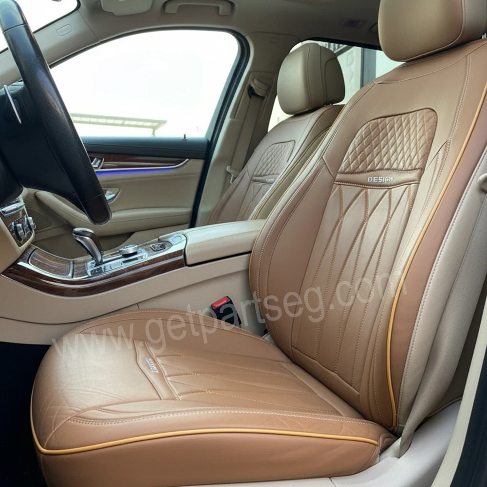 طقم كسوة كراسى جلد  - لون بيج