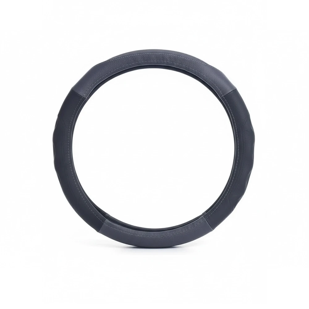 جراب طارة جلد دائرى لون رصاصى   - كفر دركسيون فخم بتصميم عصري وملمس مريح