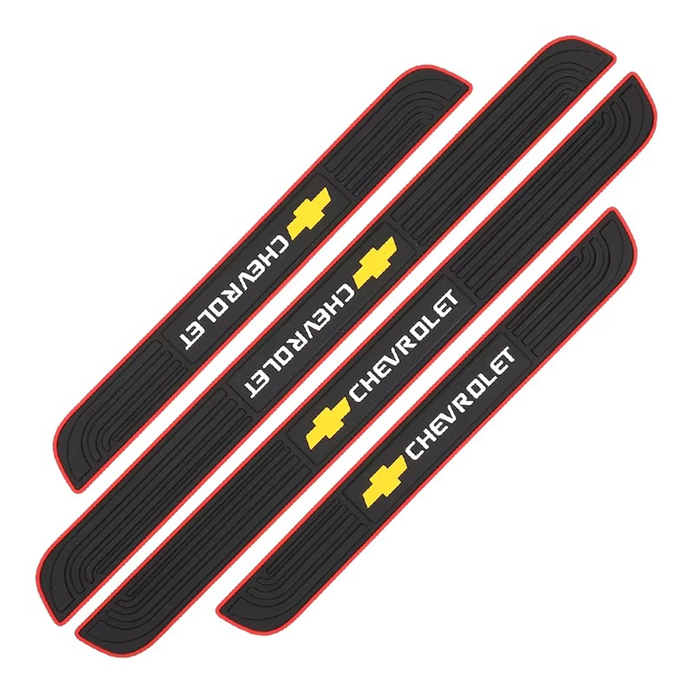 طقم واقي عتب باب السيارة سيليكون (4 قطع) - حماية العتب ضد الخدوش ماركة شيفروليه